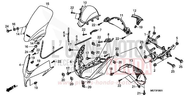 ABDECKUNG, VORNE (FJS400D9/FJS400A) von SW-T400 ABS PEARL SUNBEAM WHITE (NHA66) von 2009